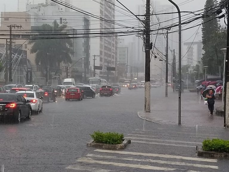 Alerta de acumulado de chuva para o Estado nesta quarta-feira (14)