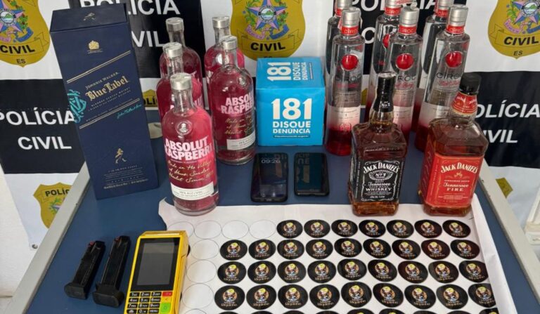 Operação “Brinde Amargo” apreende bebidas falsificadas e prende homem em Cachoeiro de Itapemirim