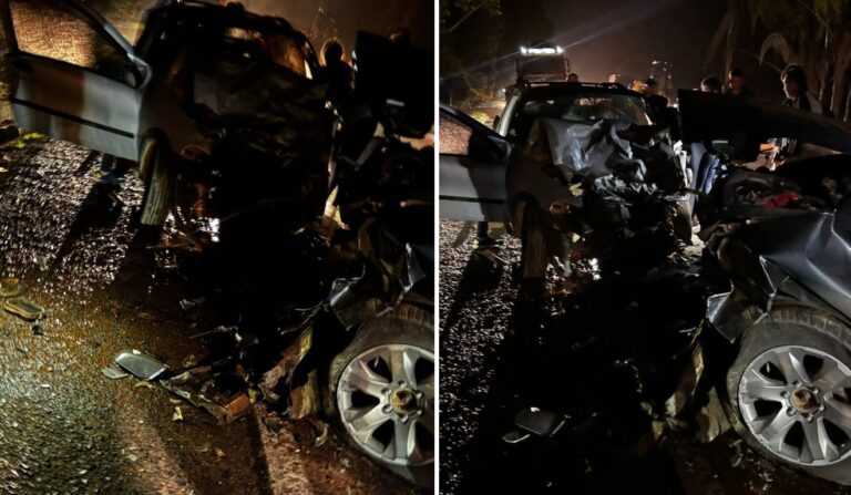 Acidente entre caminhonetes deixa um morto e três feridos na BR-262, entre Irupi e Ibatiba