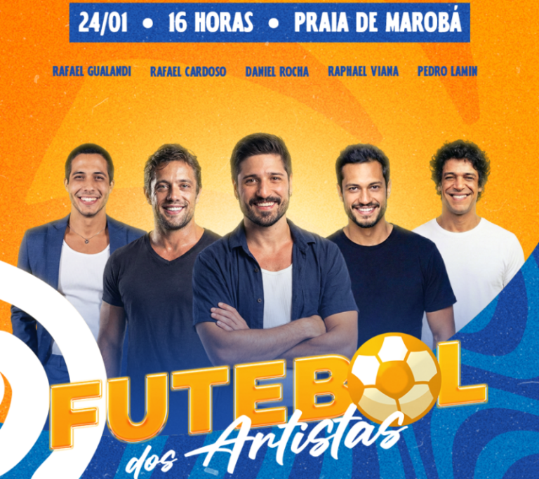 Futebol dos Artistas vai transformar a Praia de Marobá em palco de festa e diversão