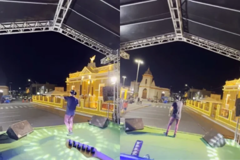 Cantor viraliza após show gratuito com plateia vazia em sua cidade natal