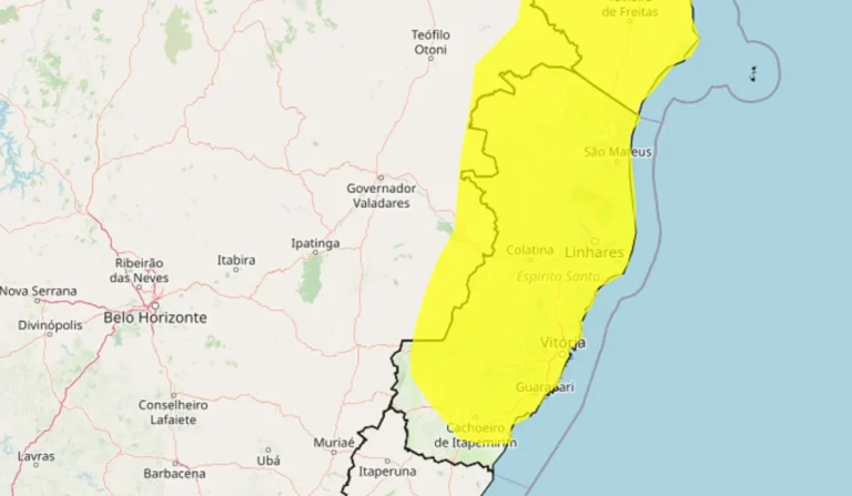 Instituto emite alerta de chuvas intensas para 72 cidades do Espírito Santo