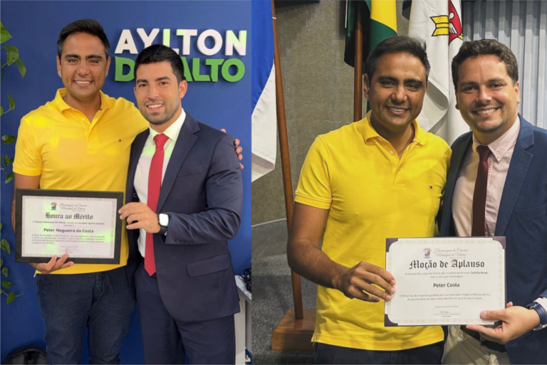 Peter Costa recebe duas homenagens na Câmara de Vitória